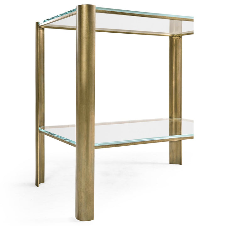 Avant Garde Brass &amp; Glass End Table