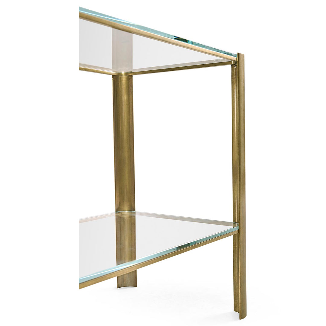 Avant Garde Brass &amp; Glass End Table