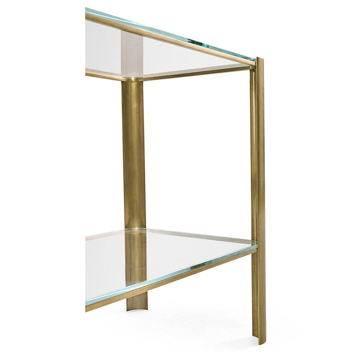 Avant Garde Brass &amp; Glass End Table