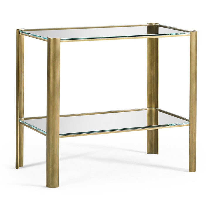 Avant Garde Brass &amp; Glass End Table