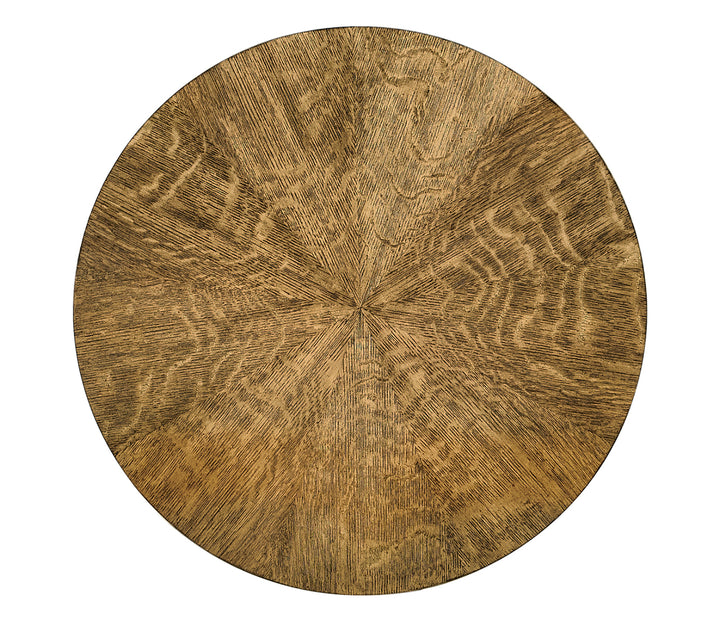 Round English Brown Oak Lamp Table