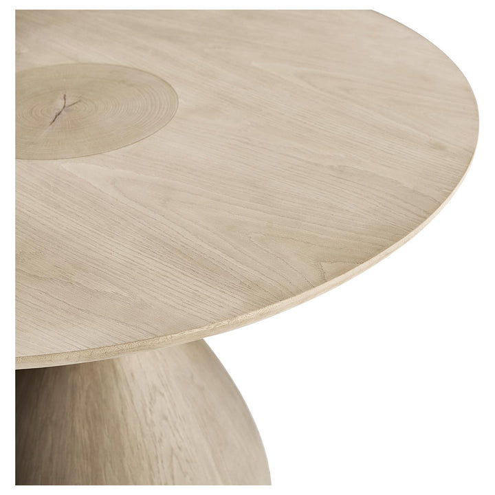 Seamount Oak Pedestal Table with Wood Top
