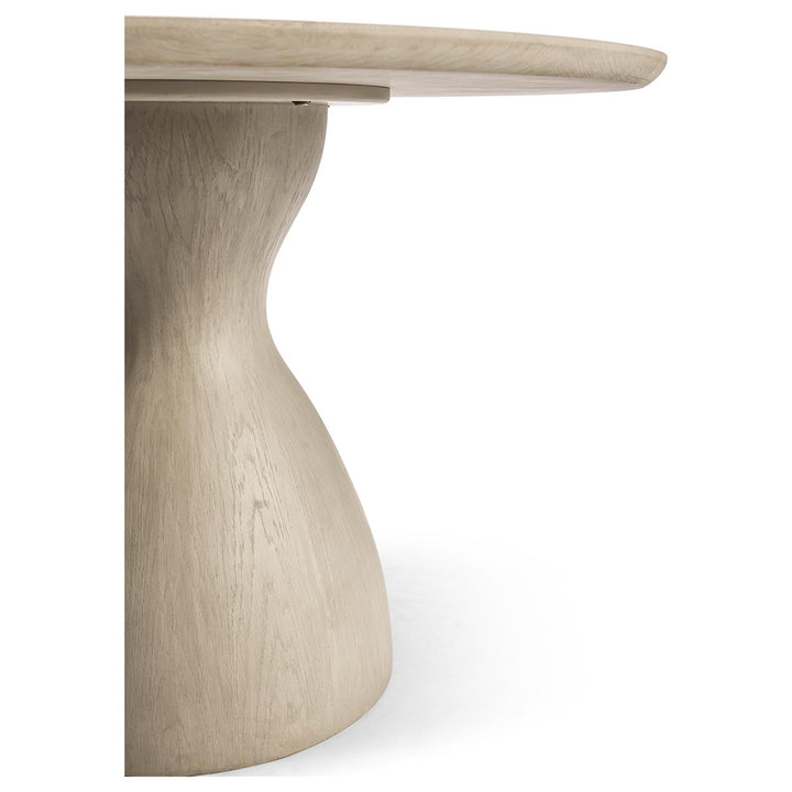Seamount Oak Pedestal Table with Wood Top
