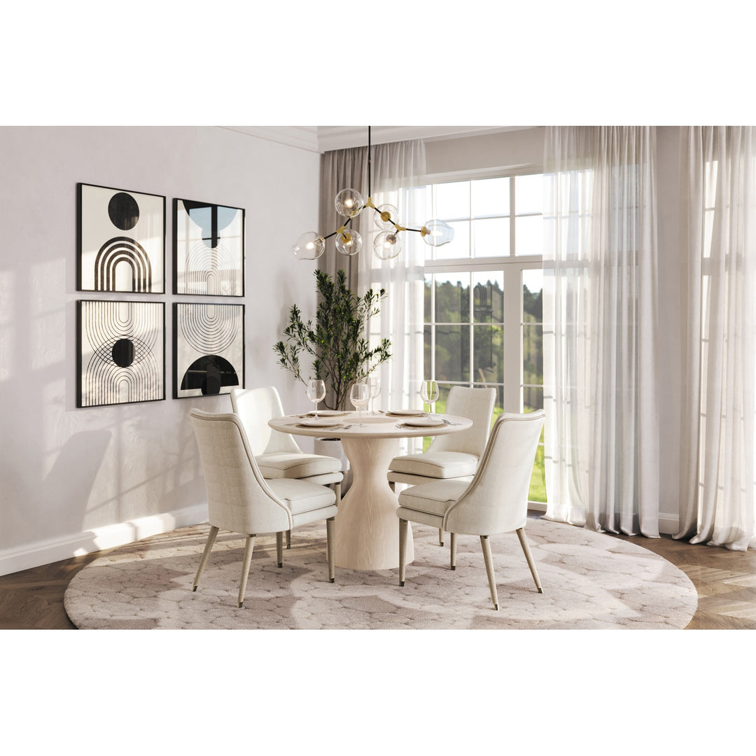 Seamount Oak Pedestal Table with Wood Top