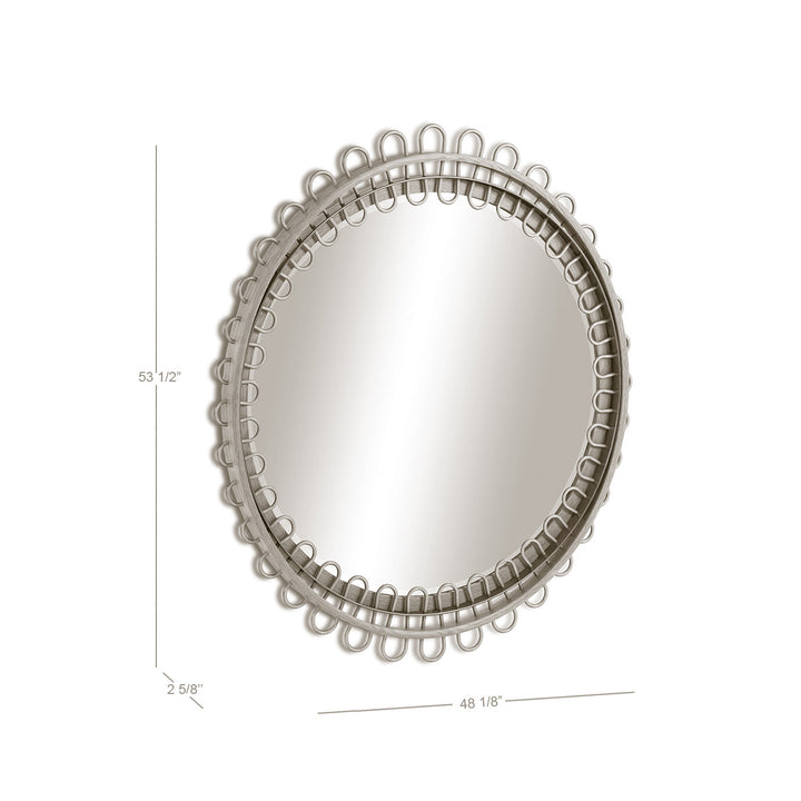 Vorticity Oval Rattan Mirror