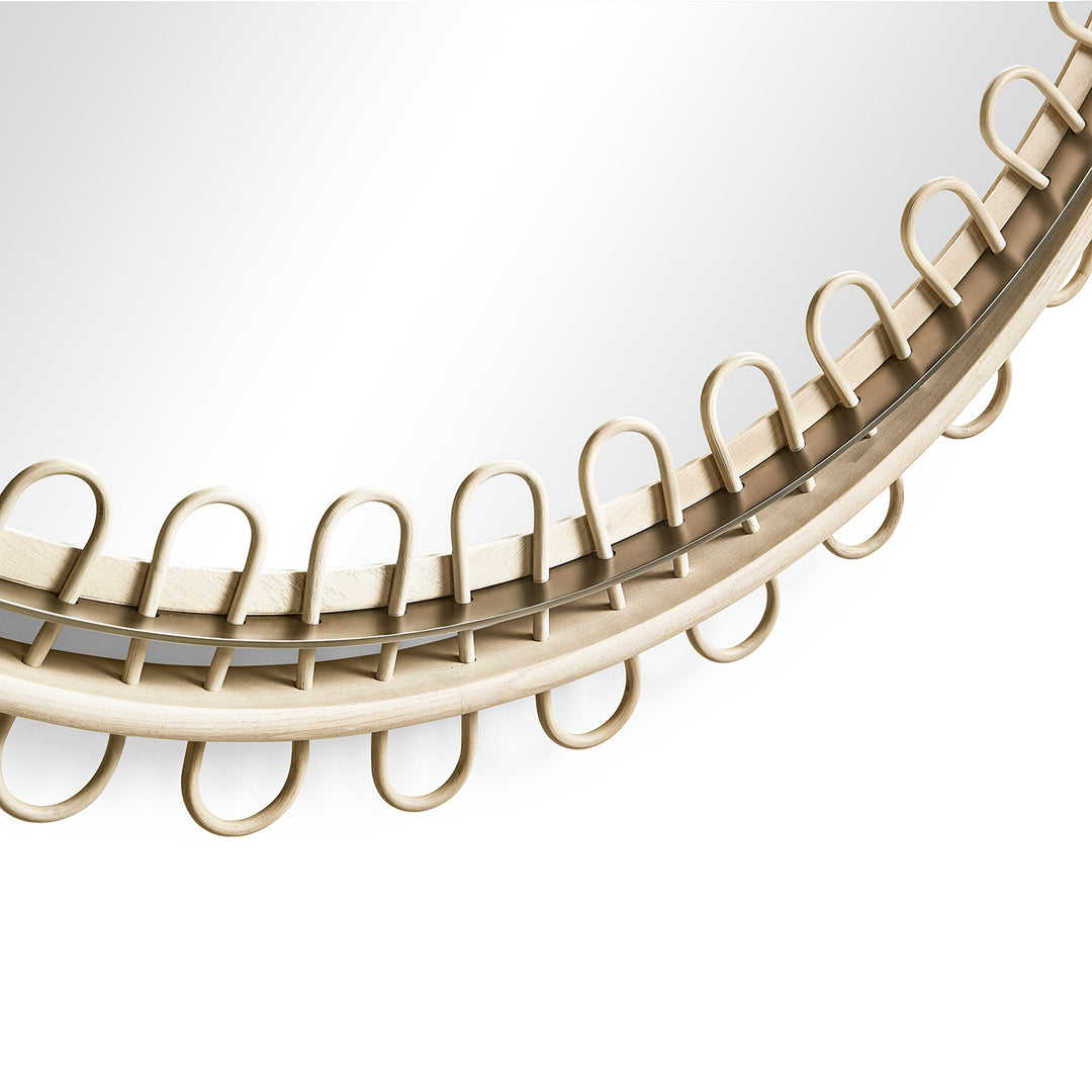 Vorticity Oval Rattan Mirror