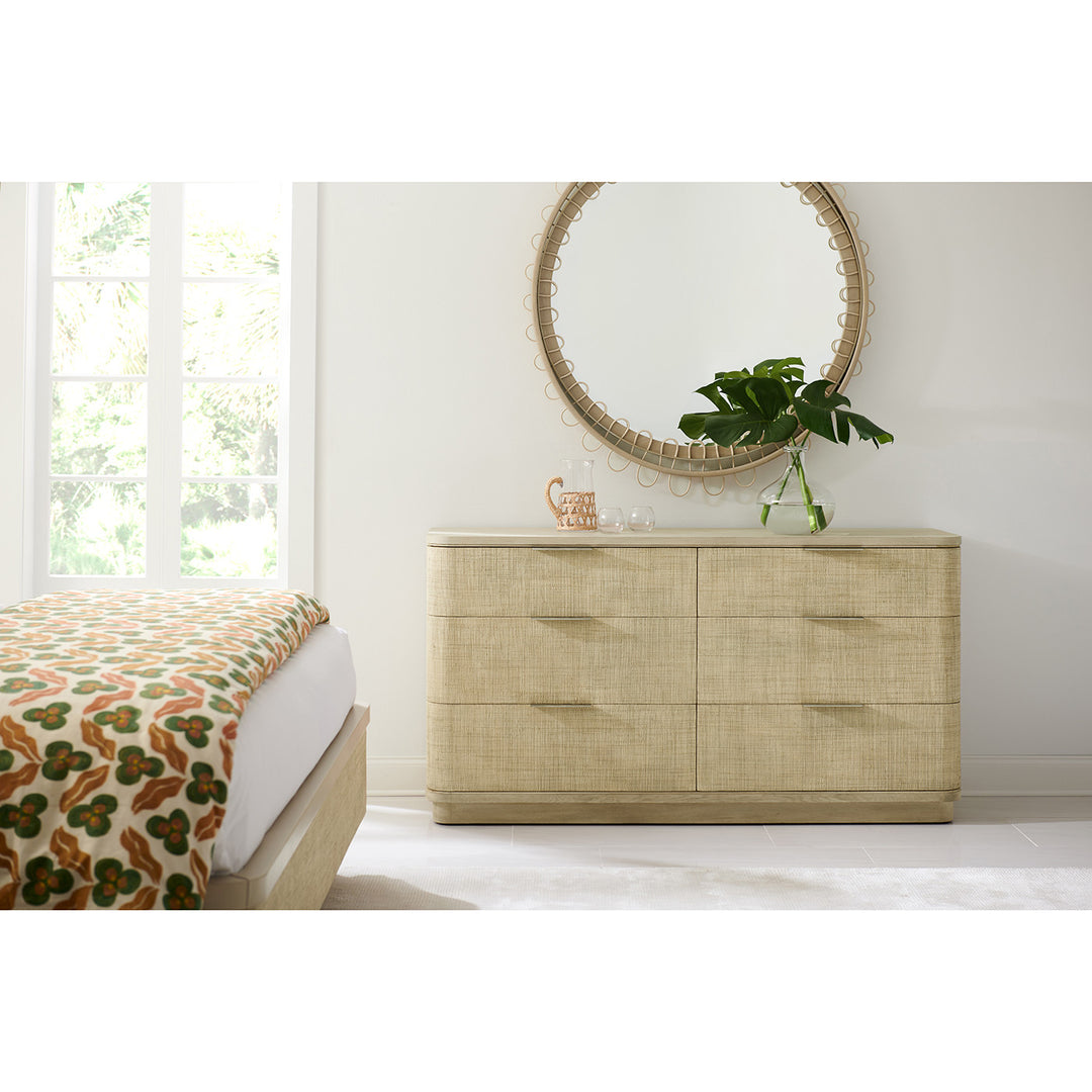 Vorticity Oval Rattan Mirror