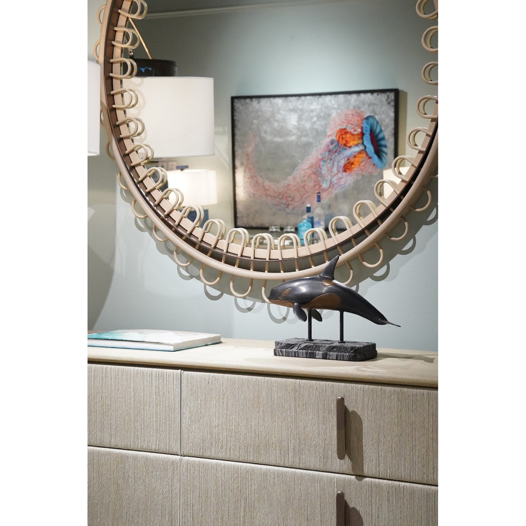 Vorticity Oval Rattan Mirror