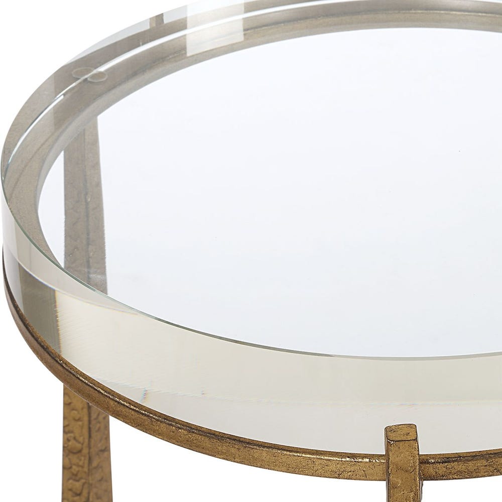 Midas Round Accent Table - Gold