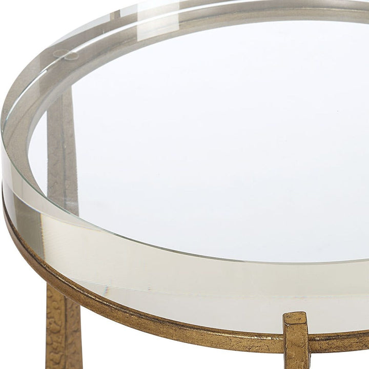 Midas Round Accent Table - Gold