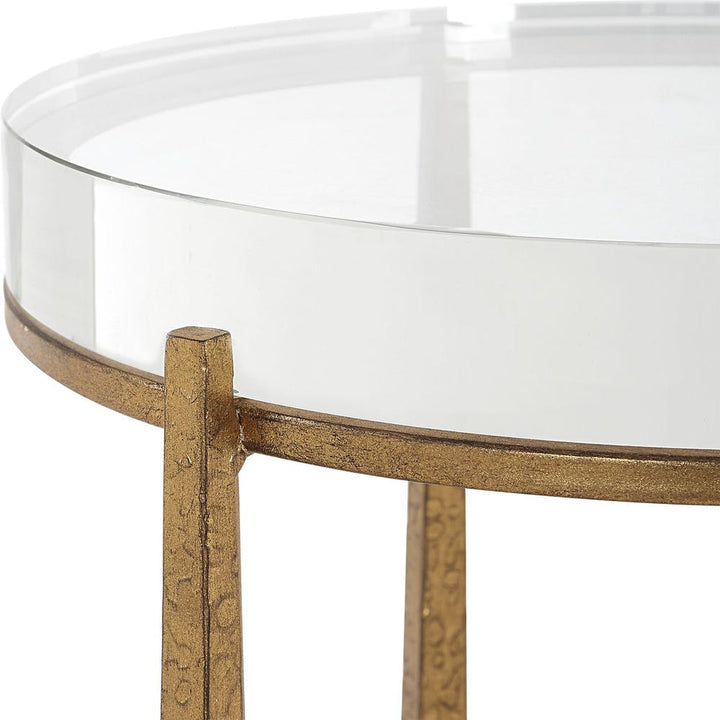 Midas Round Accent Table - Gold