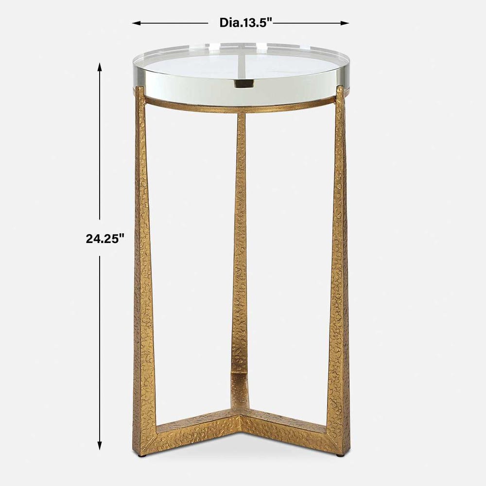 Midas Round Accent Table - Gold