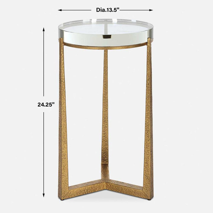 Midas Round Accent Table - Gold