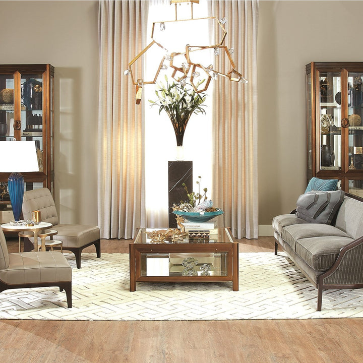 Set of 3 Marble Top Nesting Tables-Brass