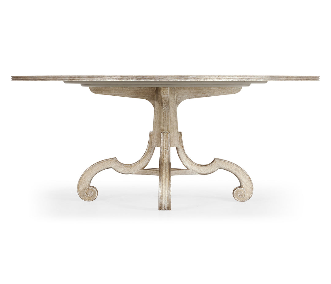 Lacock 70" Venetian White Oak Dining Table with Silver Gilding