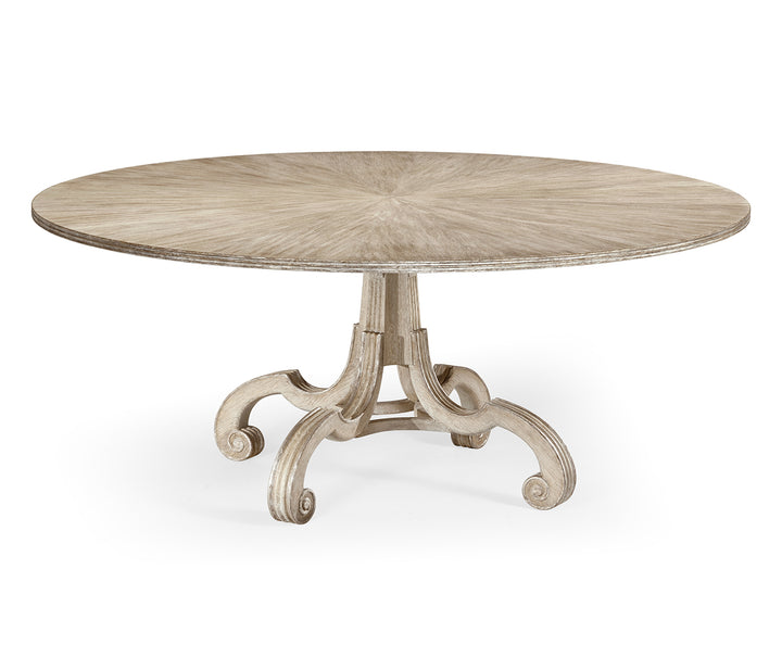 Lacock 70" Venetian White Oak Dining Table with Silver Gilding
