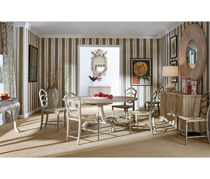 Lacock 70" Venetian White Oak Dining Table with Silver Gilding