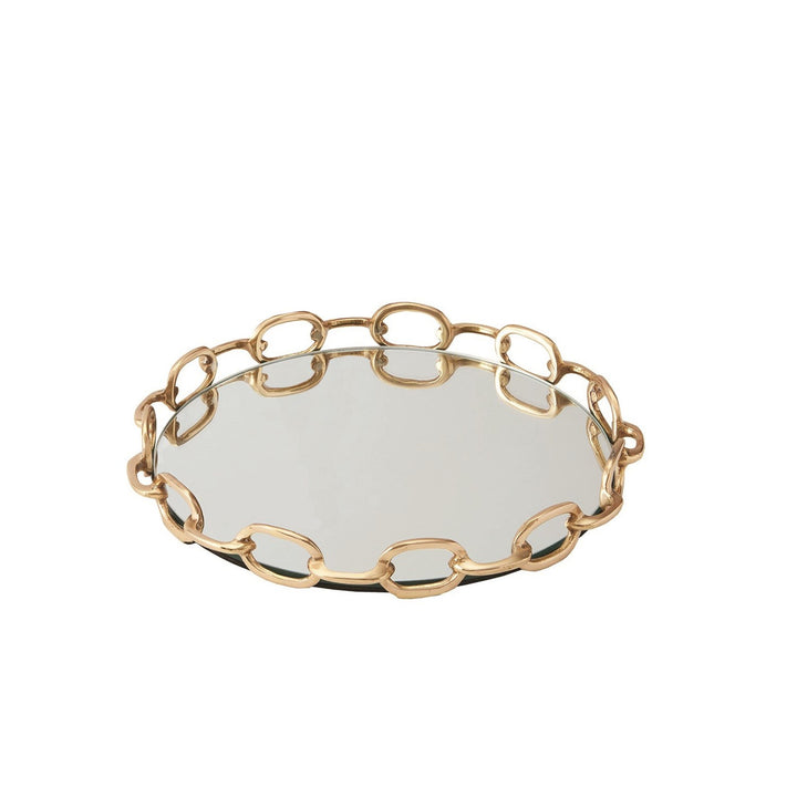 Linked Mirrored Tray - Brass - Small