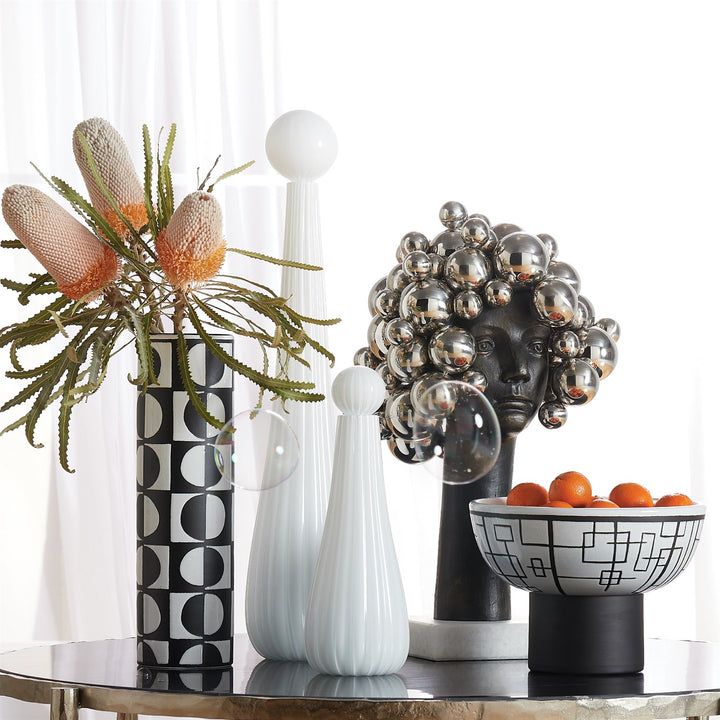 Black/White Circles Vase - Small