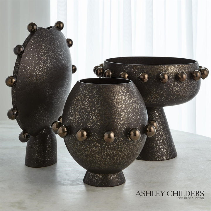 Spheres Collection Footed Bowl - Bronze