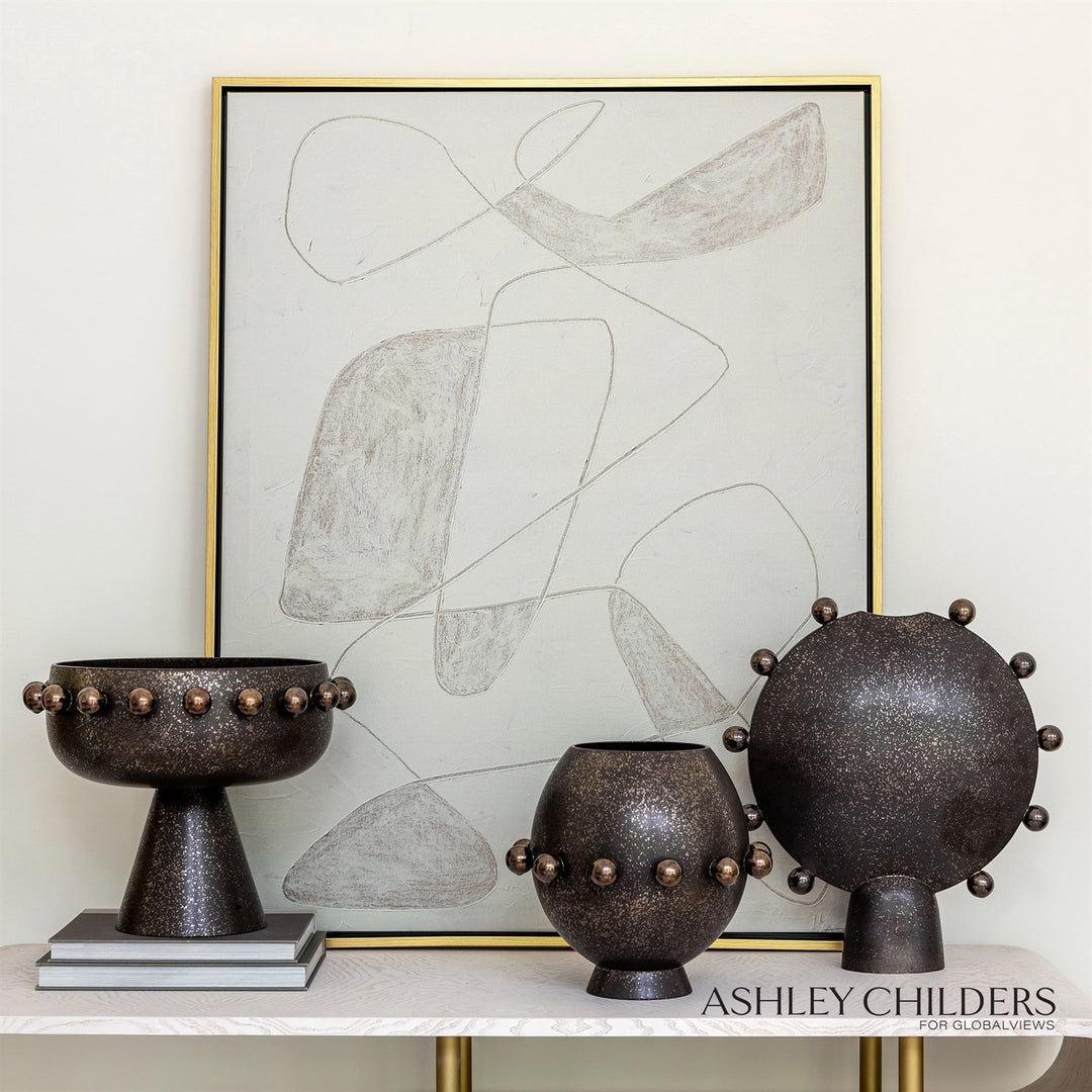 Spheres Collection Footed Bowl - Bronze