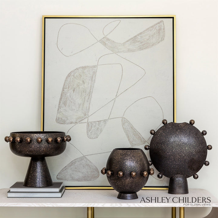 Spheres Collection Footed Bowl - Bronze