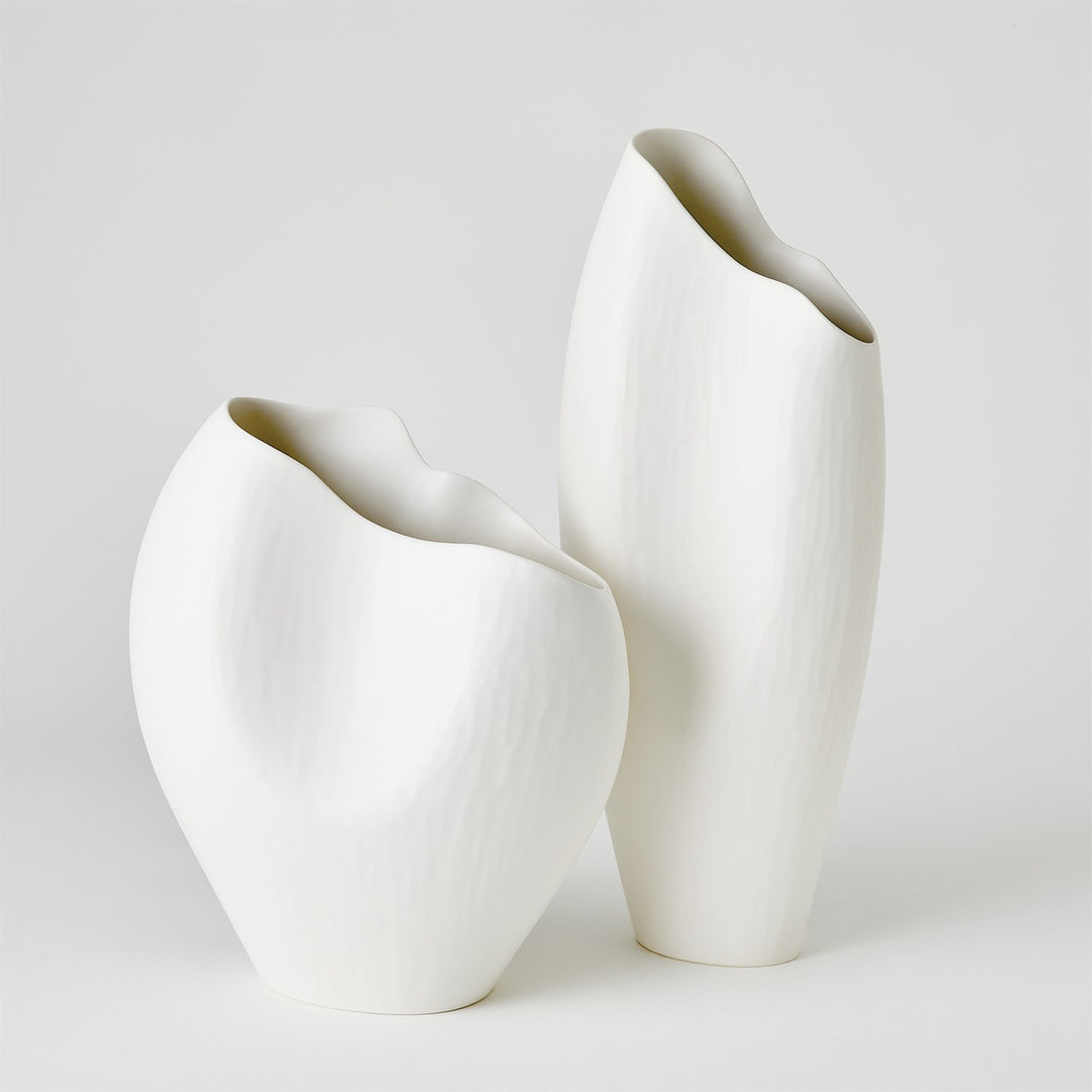 Horn Vase - Matte White - Small