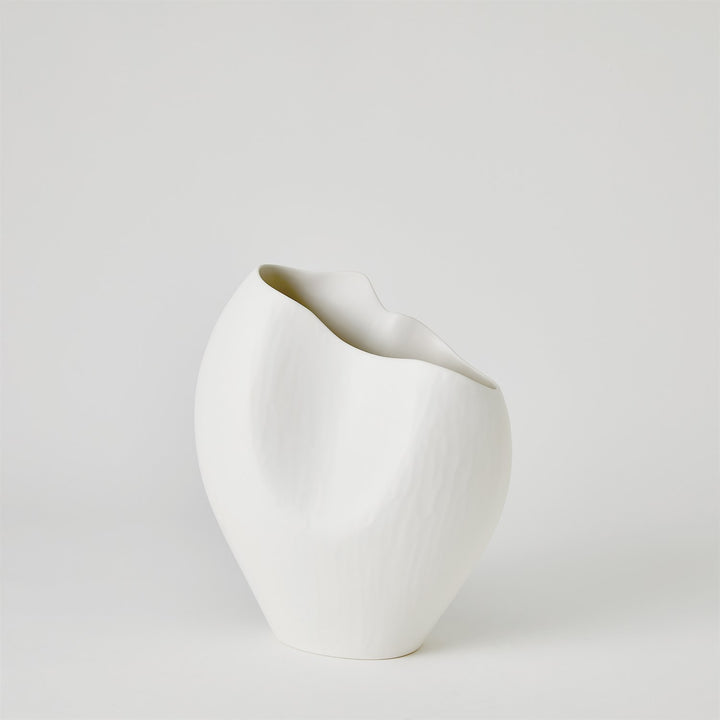 Horn Vase - Matte White - Small