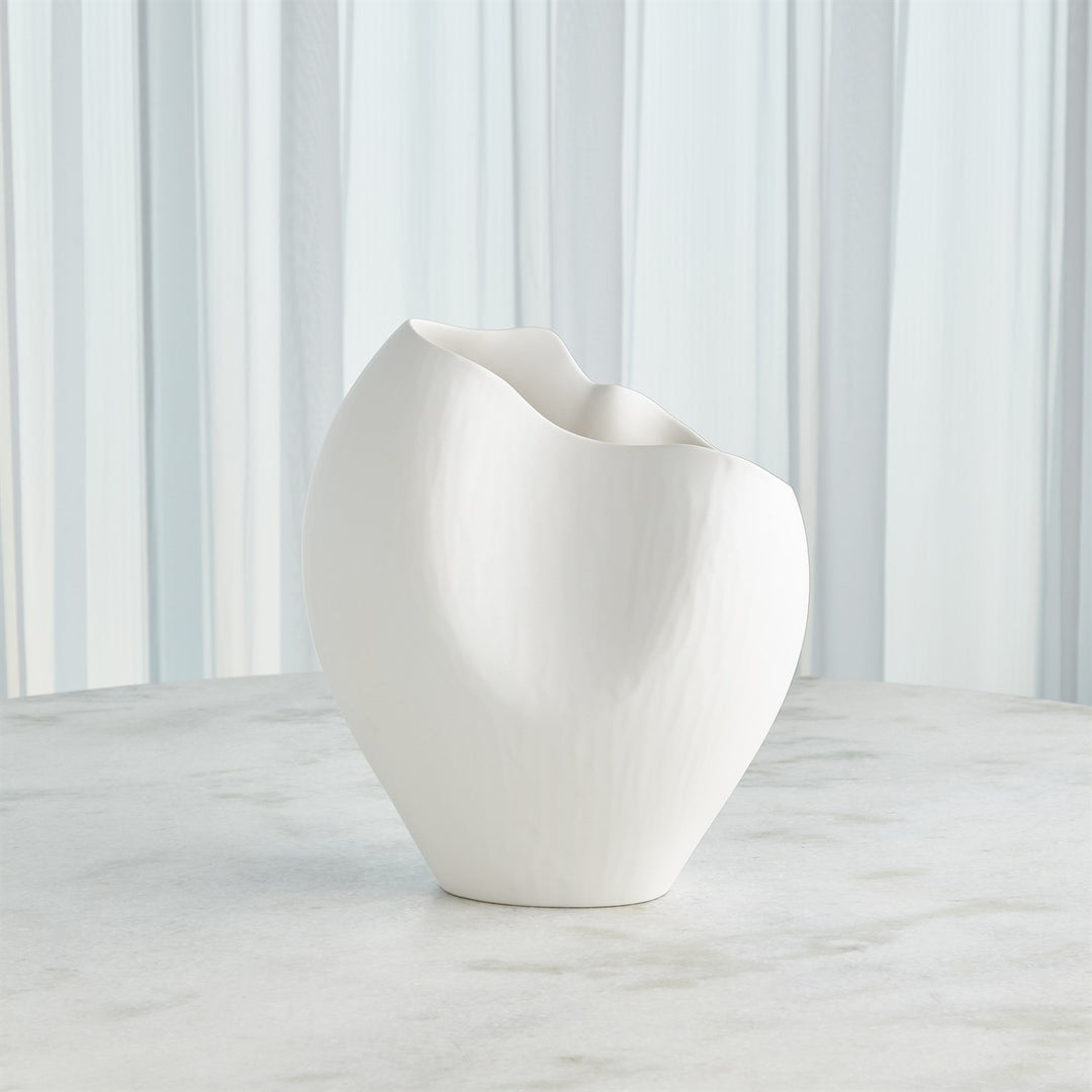 Horn Vase - Matte White - Small