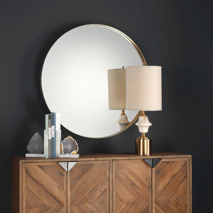 Padria Round Mirror - 40 Brass
