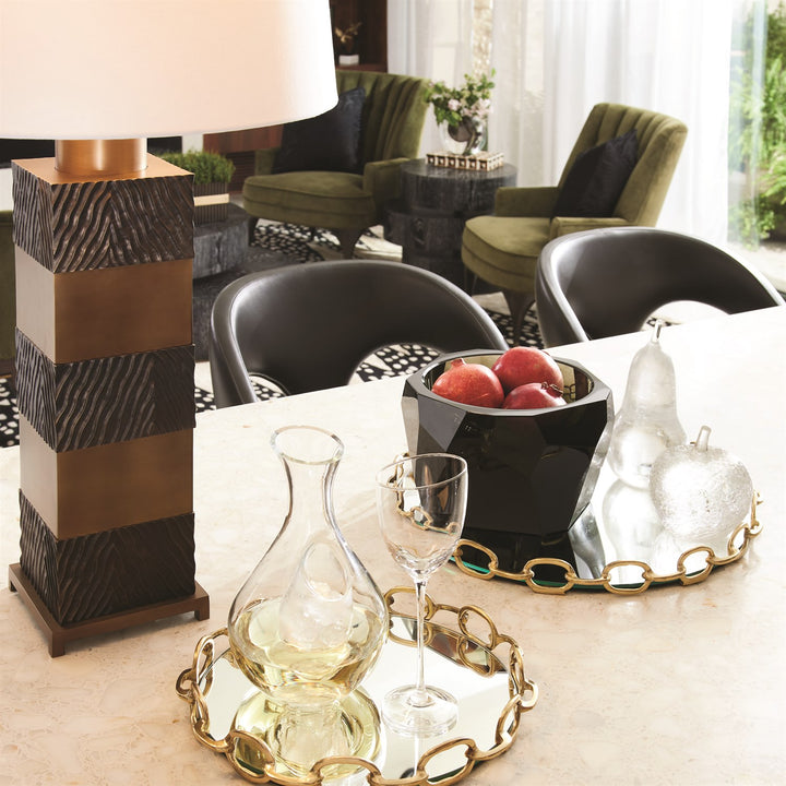 Linked Mirrored Tray - Brass - Small