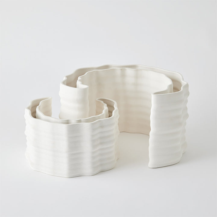 Crescent Printed Vase - Matte White - Large