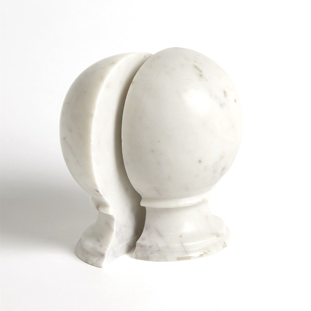 Set of 2 Marble Sphere Bookends