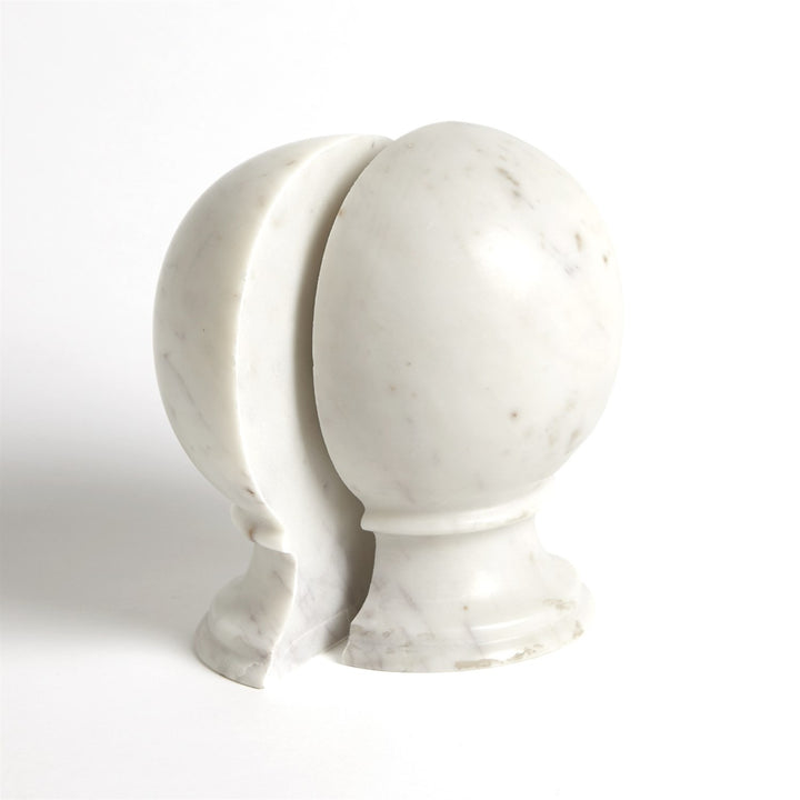 Set of 2 Marble Sphere Bookends