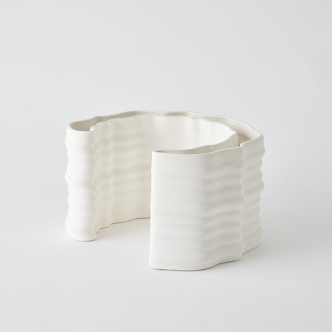 Crescent Printed Vase - Matte White - Large