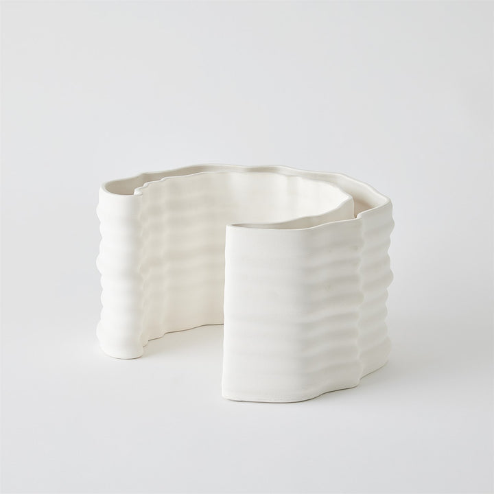 Crescent Printed Vase - Matte White - Large