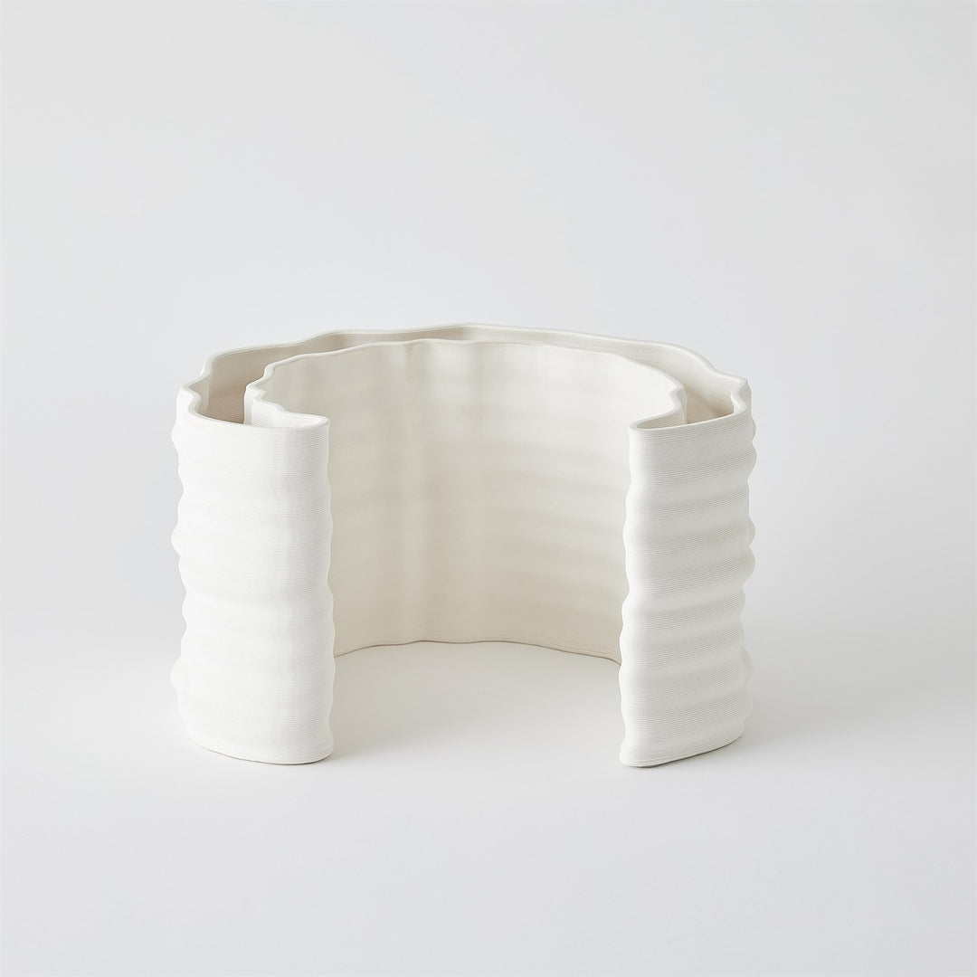 Crescent Printed Vase - Matte White - Large