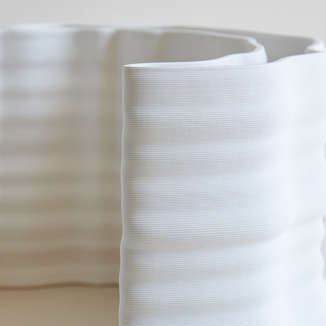 Crescent Printed Vase - Matte White - Large