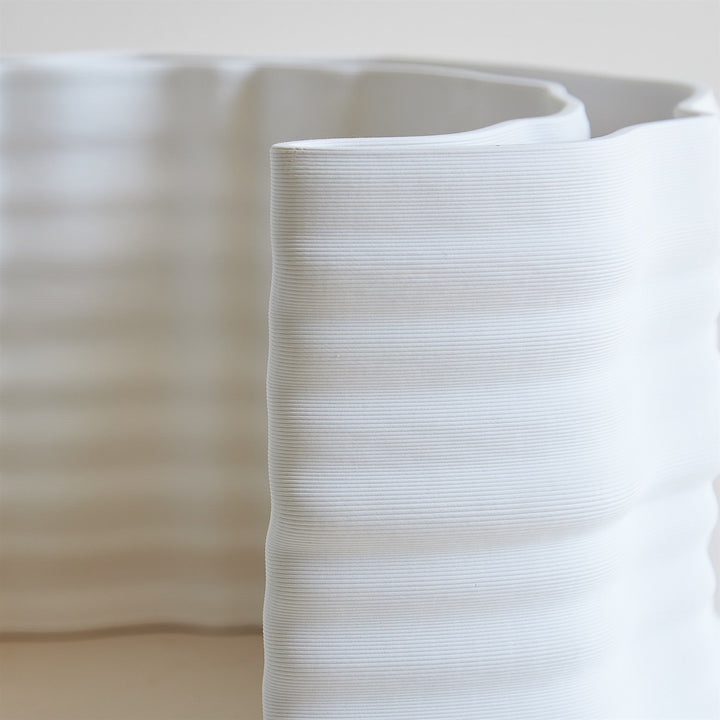 Crescent Printed Vase - Matte White - Large