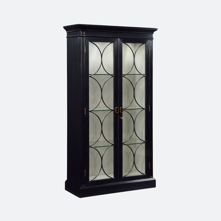 Formal Black Display Cabinet