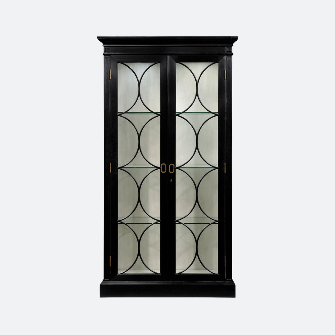 Formal Black Display Cabinet