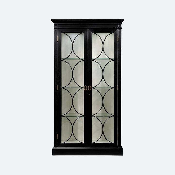 Formal Black Display Cabinet