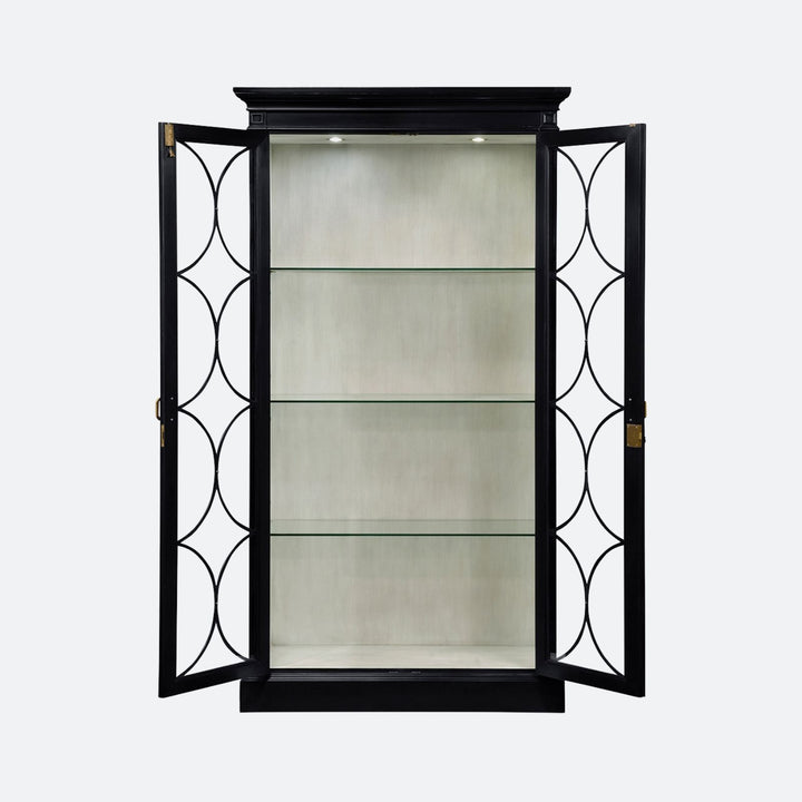 Formal Black Display Cabinet
