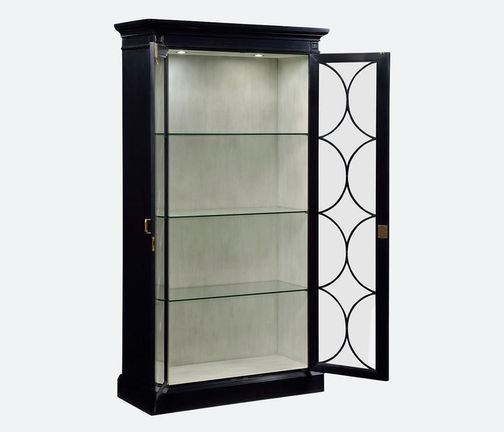 Formal Black Display Cabinet