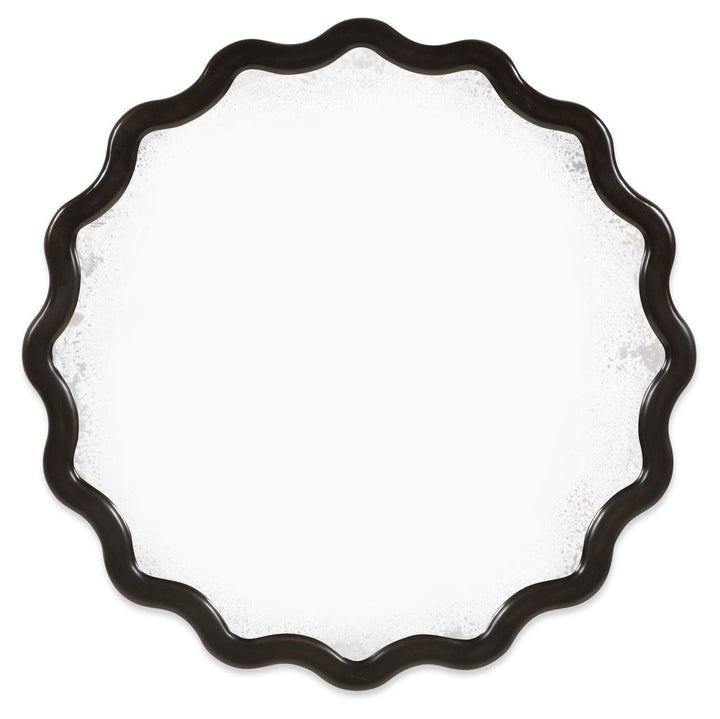 Keste Round Mirror in Faux Bronze