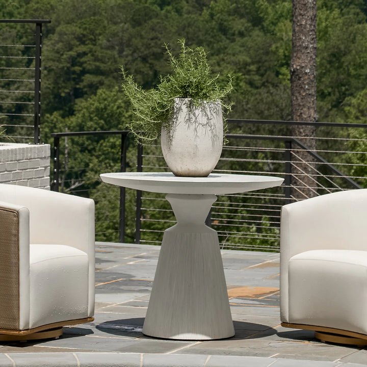 Fisher Cast Stone Round Outdoor Table