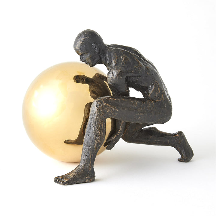 Boulder Man - Bronze w/Brass Sphere