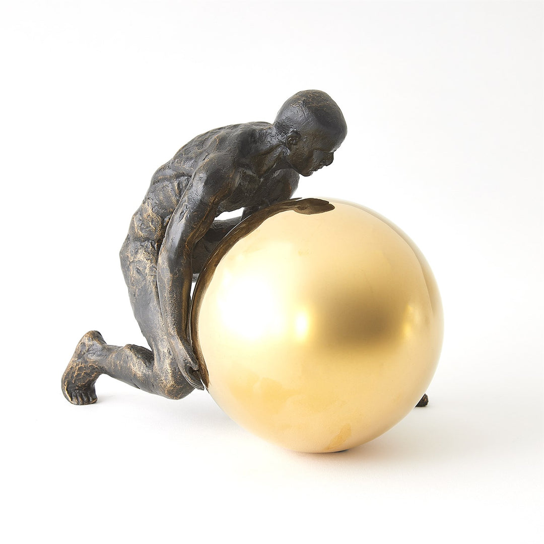 Boulder Man - Bronze w/Brass Sphere