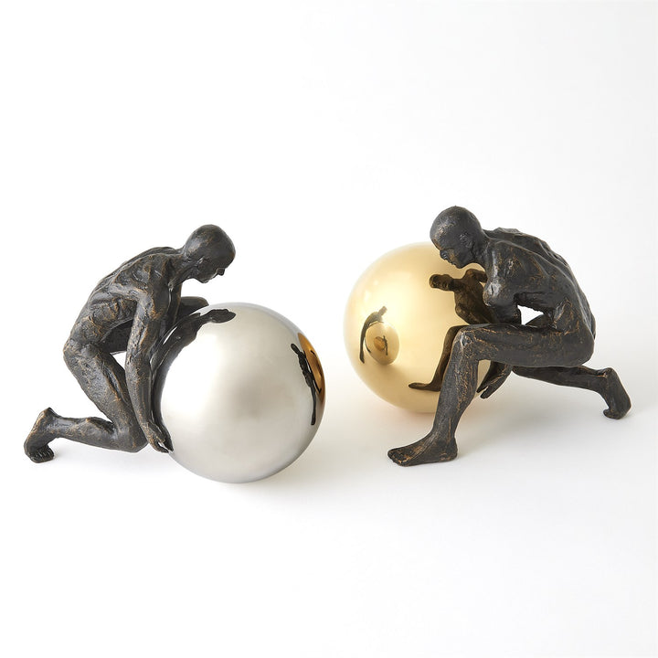 Boulder Man - Bronze w/Brass Sphere