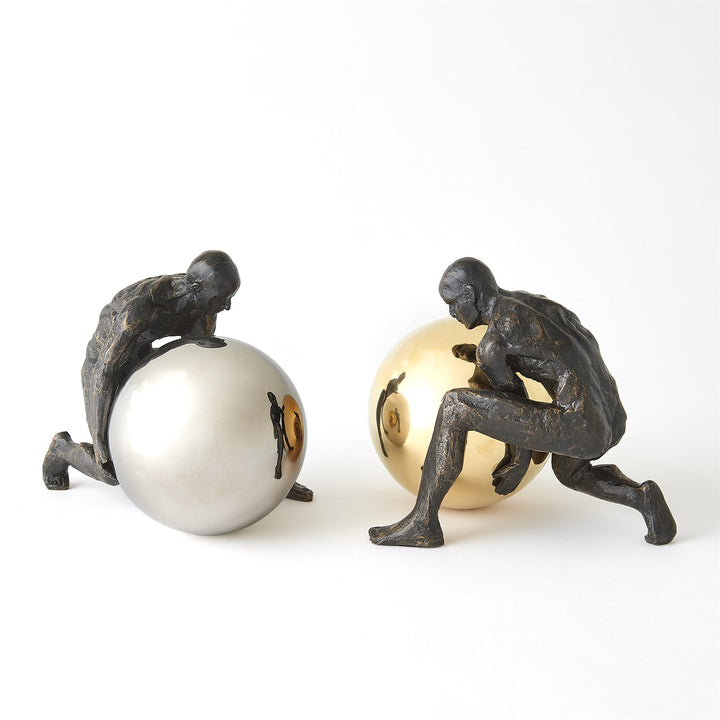 Boulder Man - Bronze w/Brass Sphere